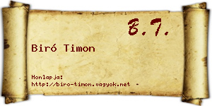 Biró Timon névjegykártya